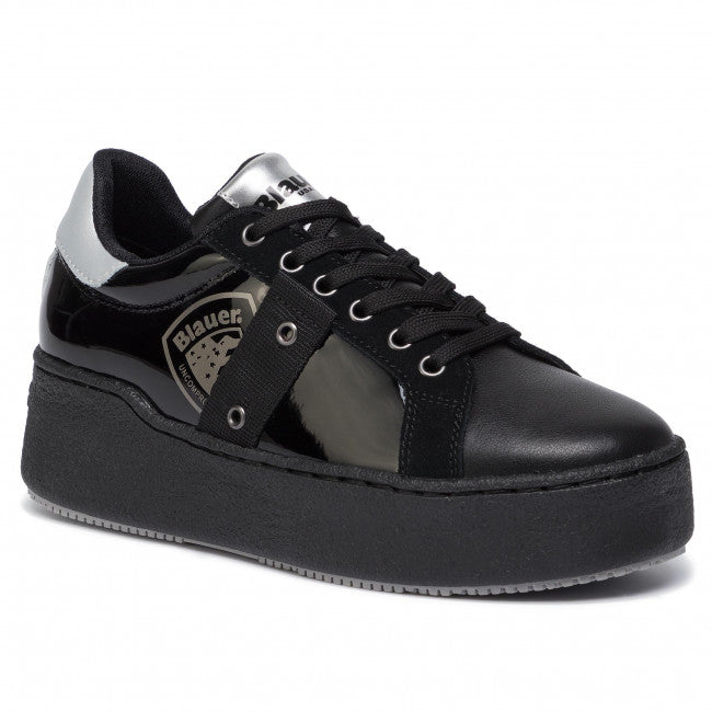 Sneakers Donna "Madeline02" Nere in Pelle