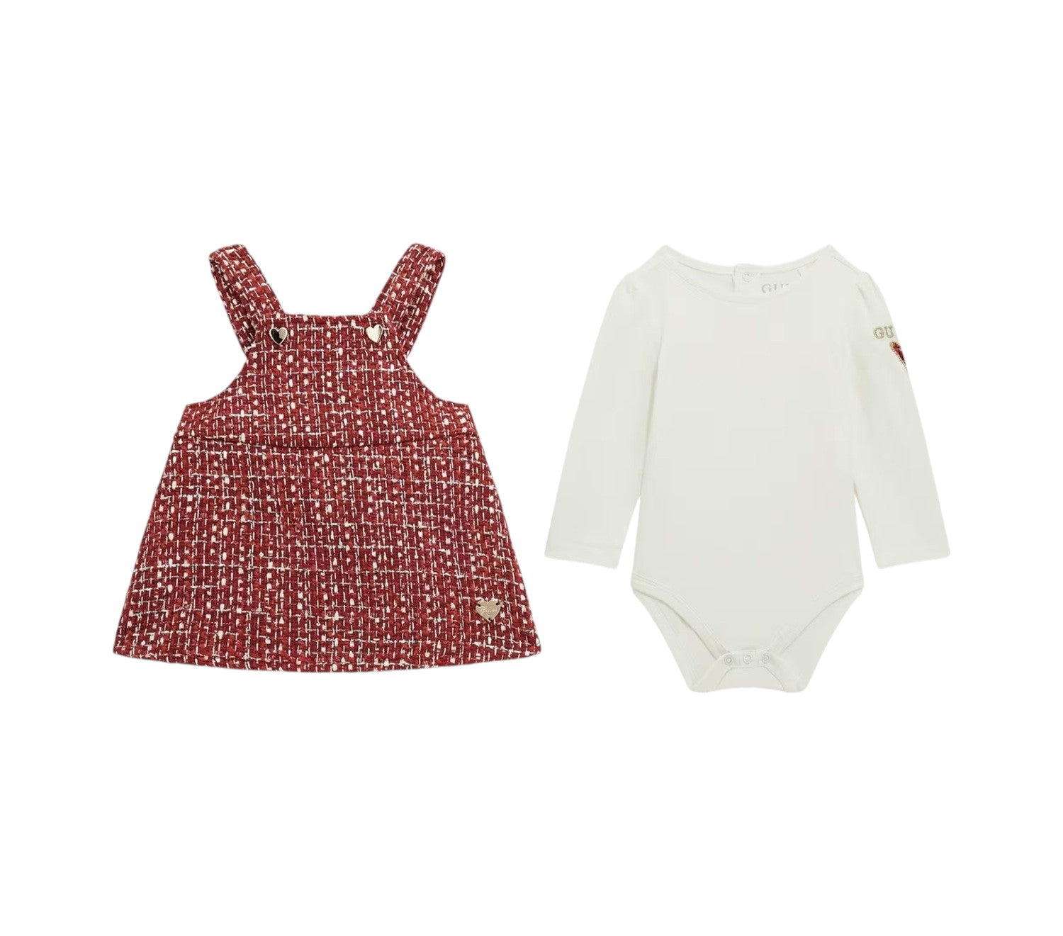 Completo 2 pz Guess bambina A0BG07J1 300 Rosso Bianco<BR/>