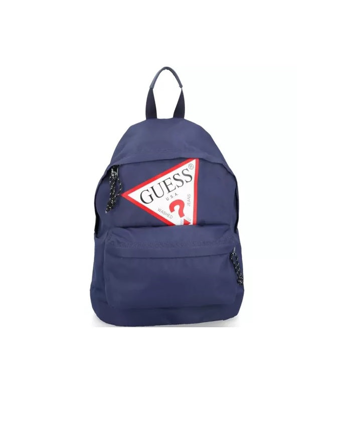 Zaino Guess Blu Scuro in Tessuto con Maxi Logo Frontale