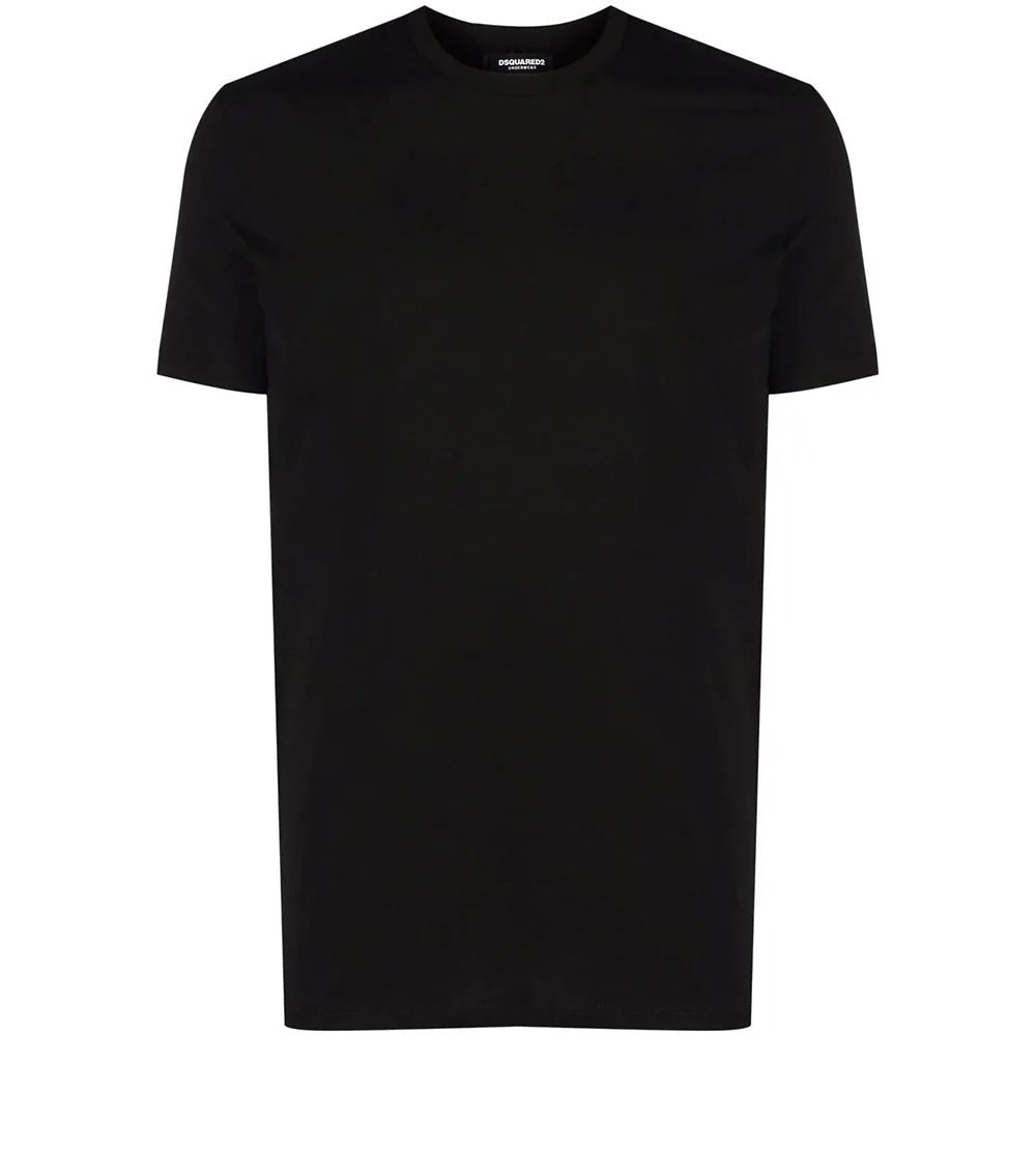 T-shirt Dsquared2 nera con Logo in Cotone