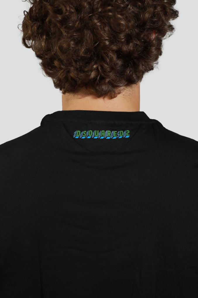 T-shirt Dsquared2 nera con Logo in Cotone