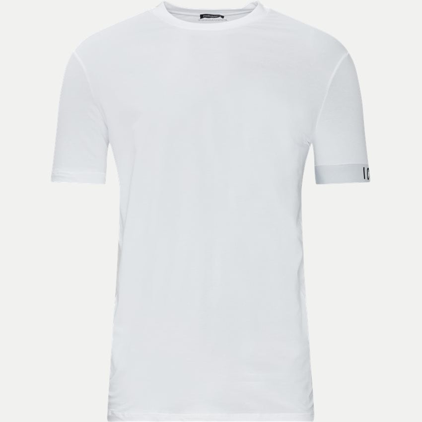 T-shirt Dsquared2 Bianca con Logo ICON in Cotone