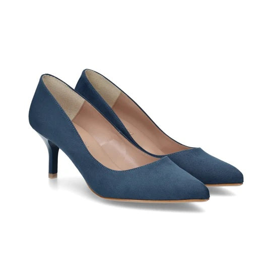 Décolleté "Giulia" petrolio con Tacco 5 cm a Punta Sfilata