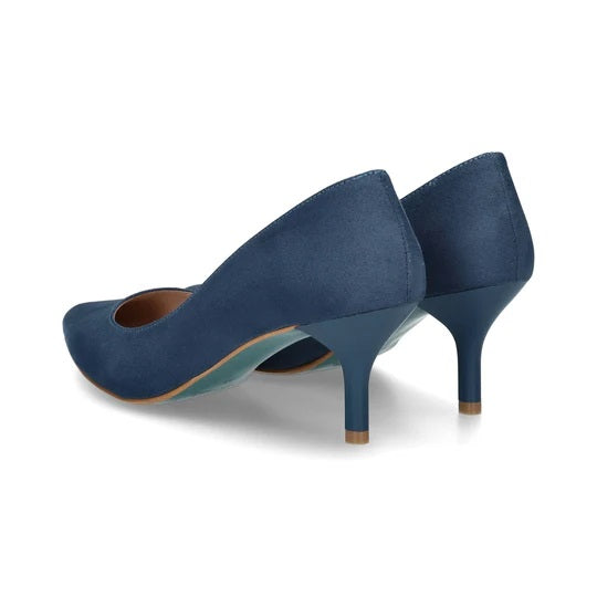 Décolleté "Giulia" petrolio con Tacco 5 cm a Punta Sfilata
