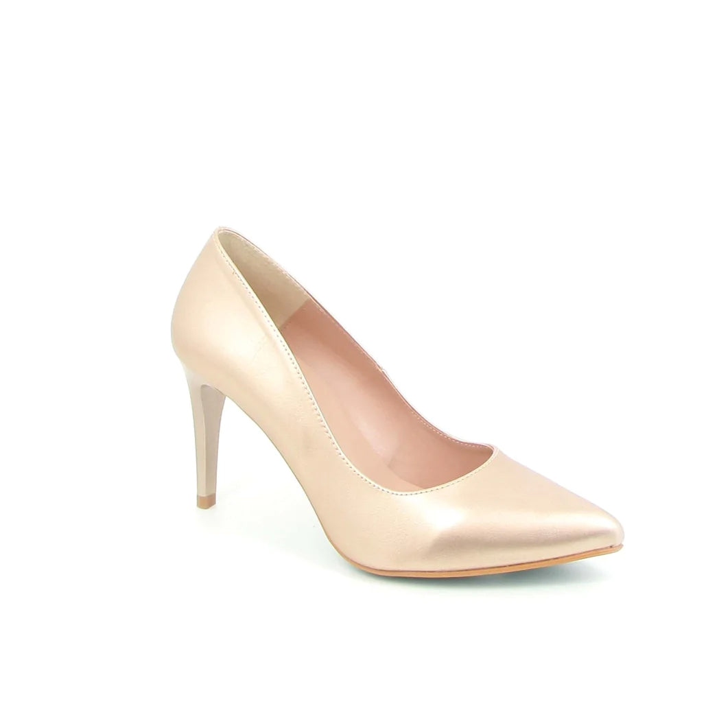 Décolleté "Giulia" oro con Tacco 8 cm a Punta Sfilata