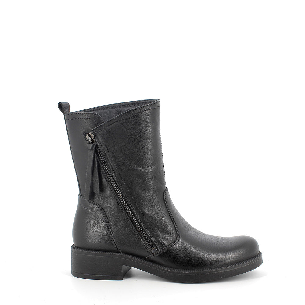 Stivaletti Donna IGI&CO in Pelle Nera con Zip Laterale