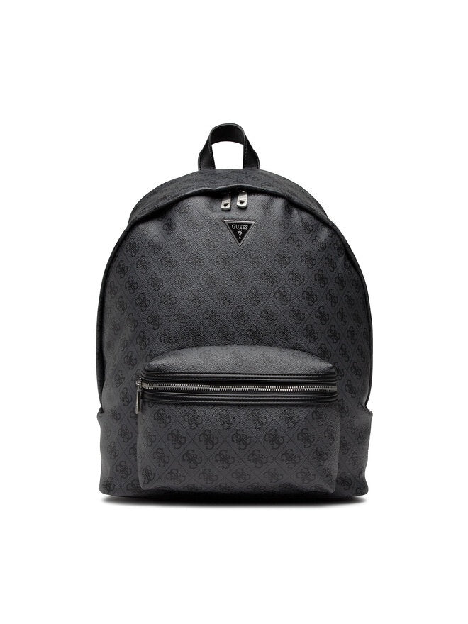 Zaino "Vezzola" Nero con Logo All-Over e Tasca Porta PC