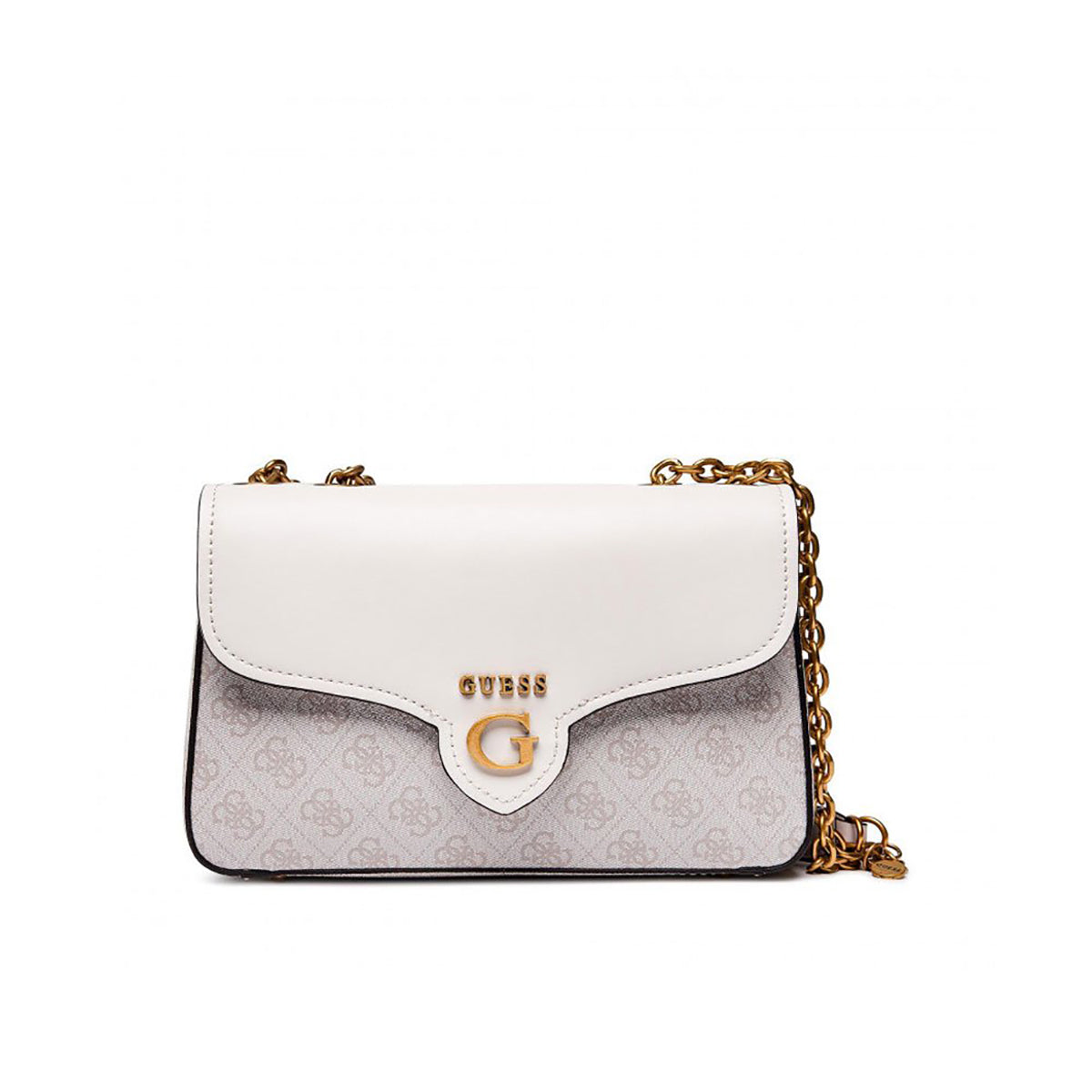 Borsa a tracolla "Katey" bianca con logo 4G e tracolla scorrevole