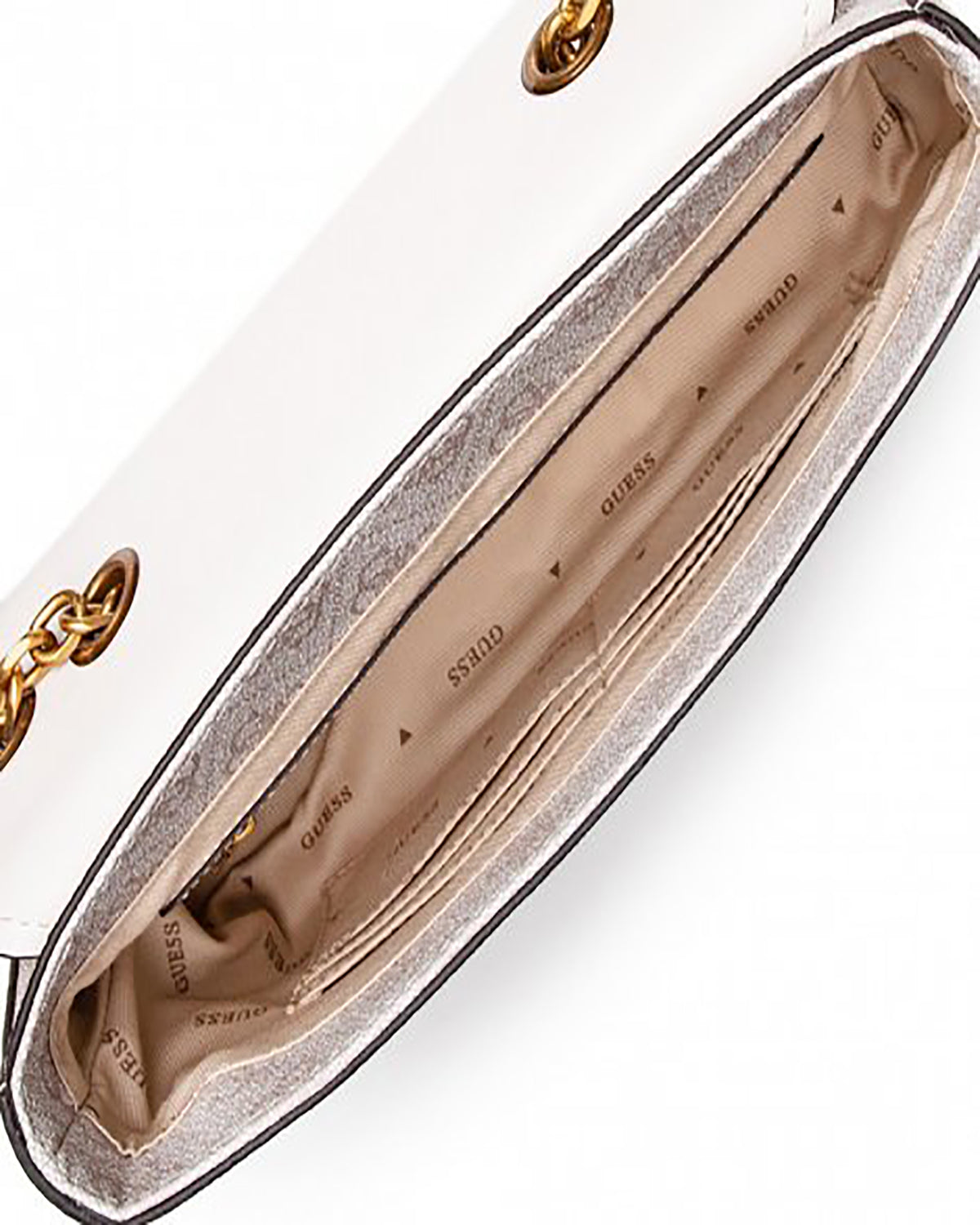 Borsa a tracolla "Katey" bianca con logo 4G e tracolla scorrevole
