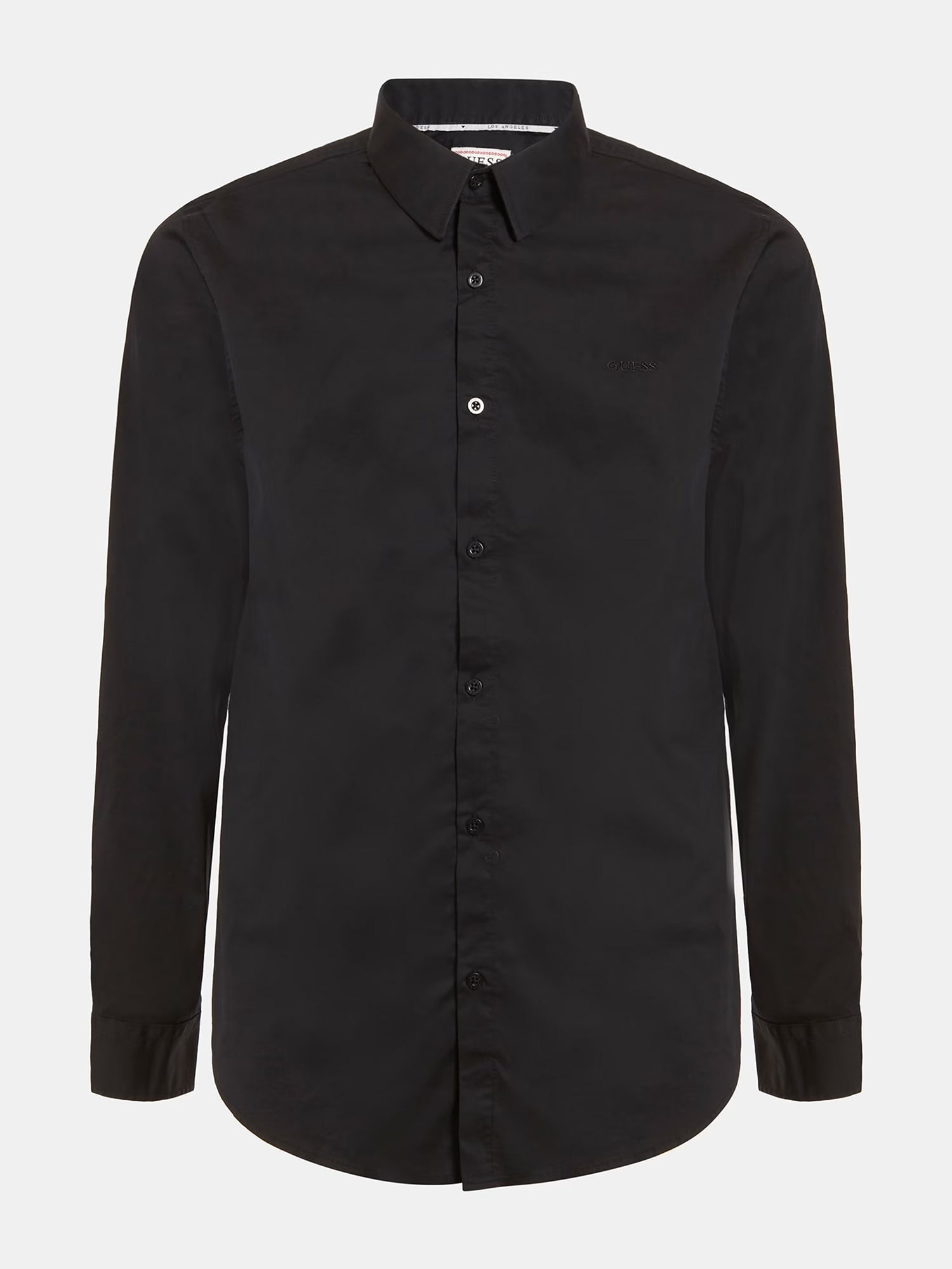 Camicia Slim Fit nera in Cotone Stretch con Collo Classico