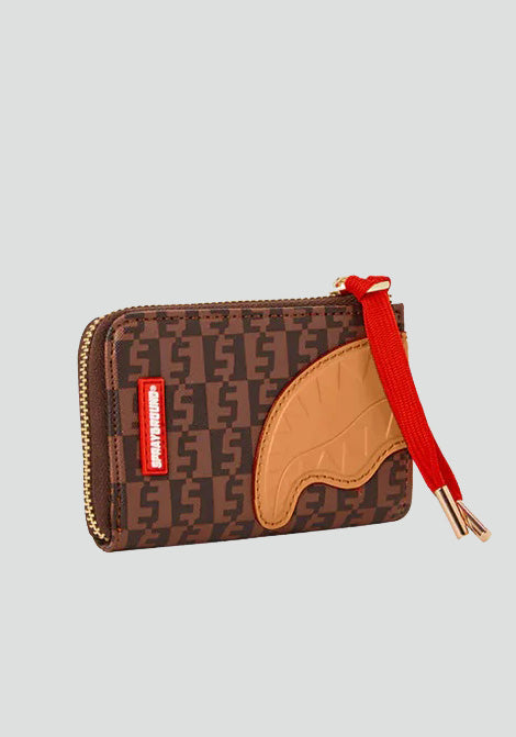Portafoglio "Split Money Henney Wallet" Marrone con Dettaglio Shark