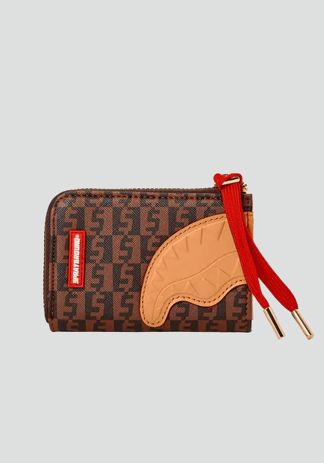 Portafoglio "Split Money Henney Wallet" Marrone con Dettaglio Shark