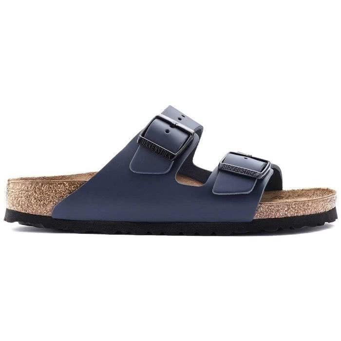 sandalo in pelle liascia blu "Arizona"