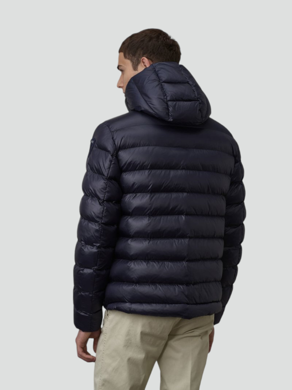 Piumino blu "Adams" in Eco Nylon con Cappuccio e Imbottitura