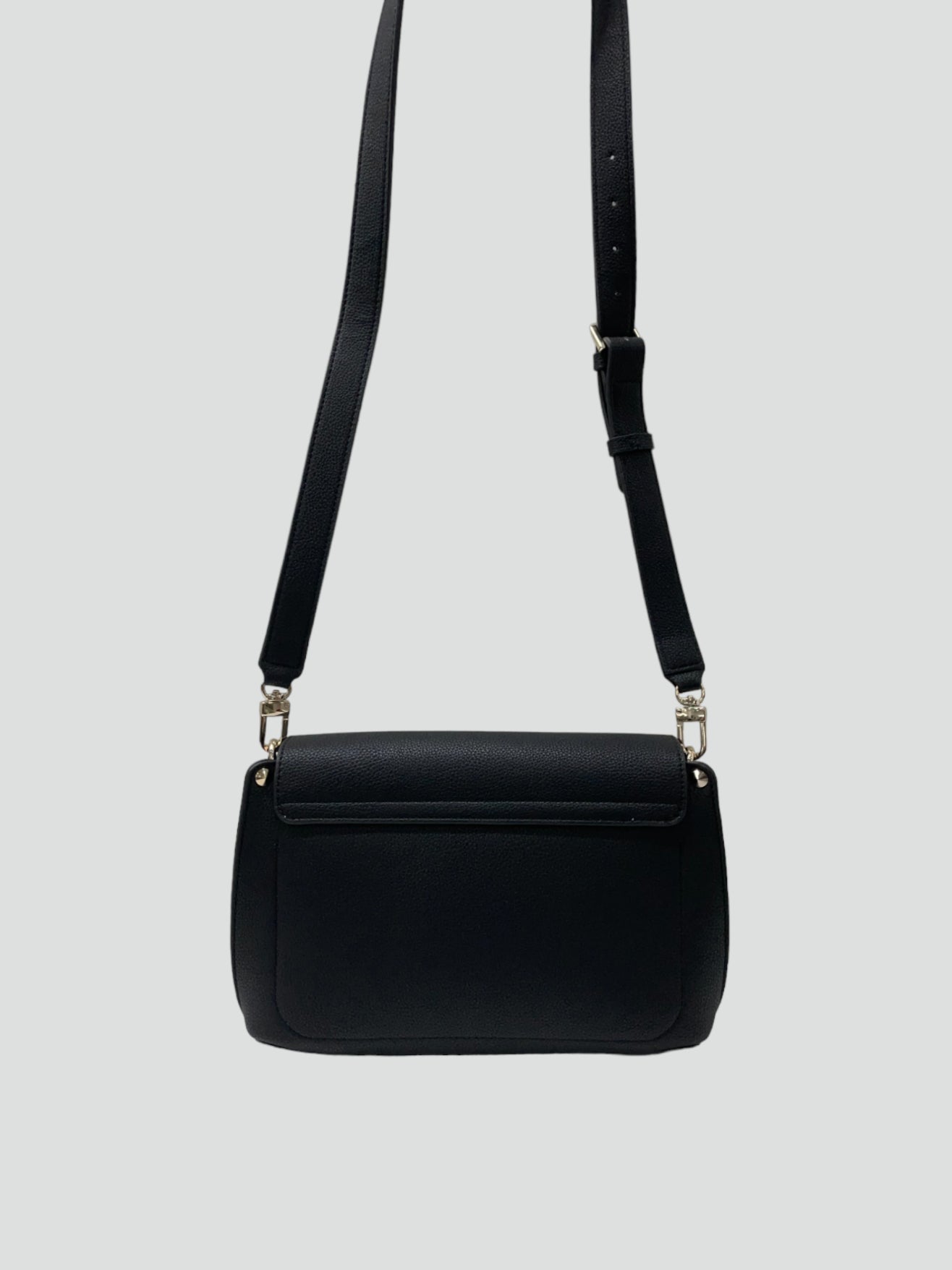 Borsa a Tracolla Guess "Meridian Flap" Nera in Similpelle