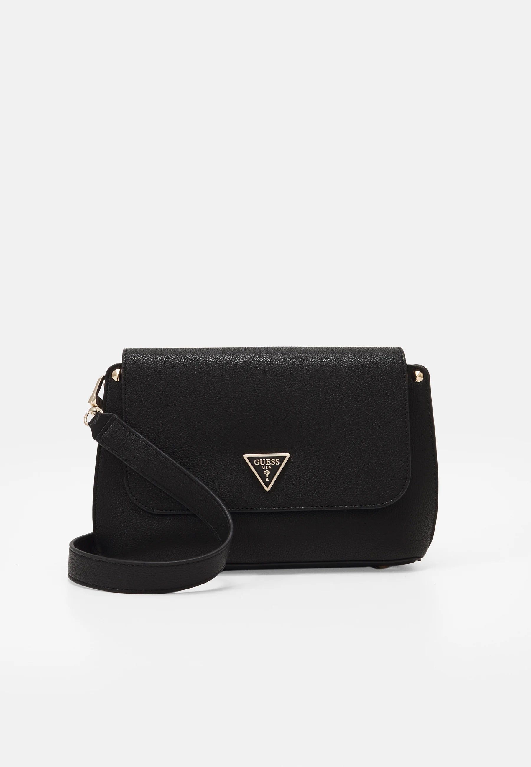 Borsa a Tracolla Guess "Meridian Flap" Nera in Similpelle