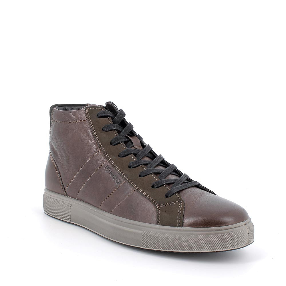 Polacchine marroni in pelle con zip laterale e suolaMemory Foam