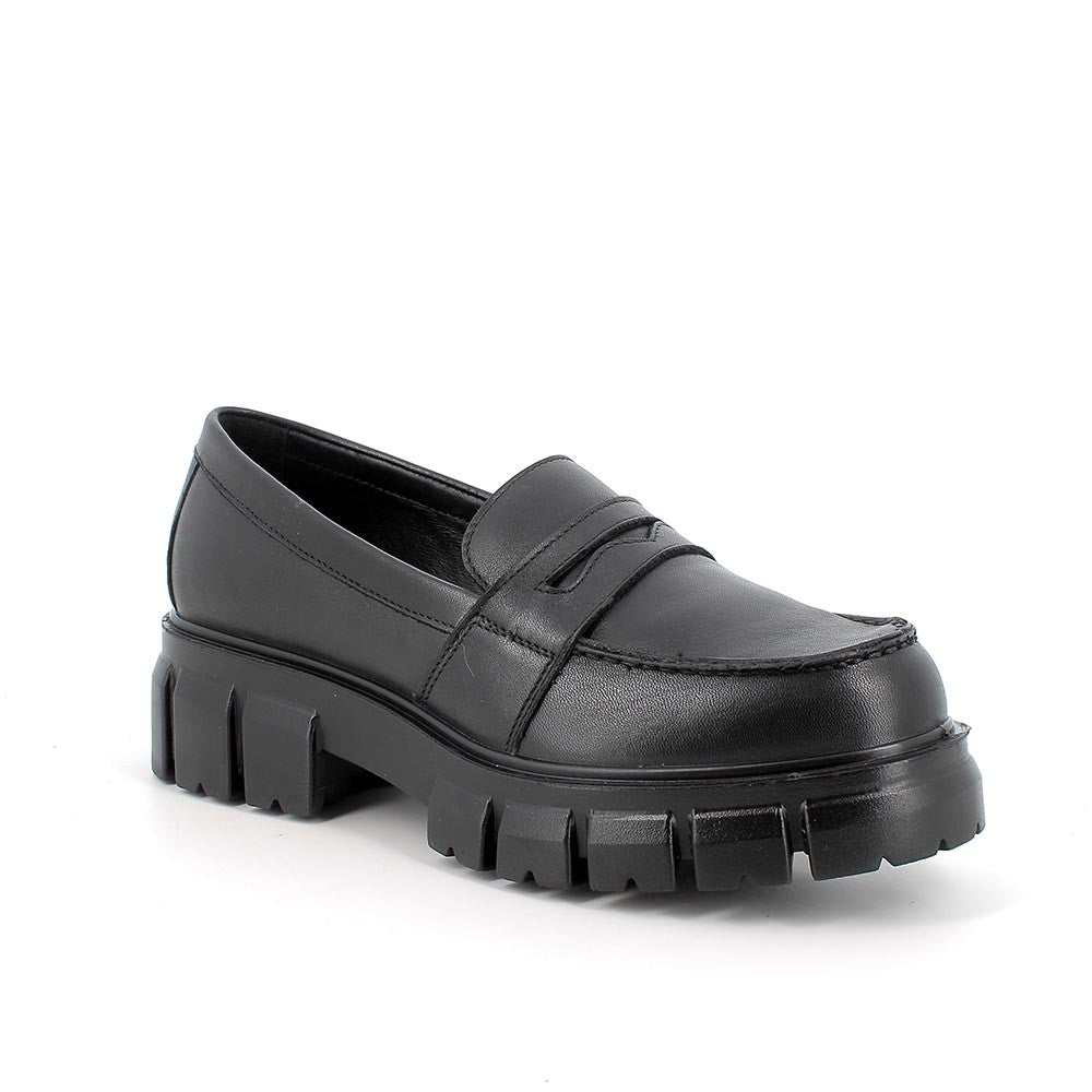 Mocassini Donna IGI&CO in Pelle Nera con Tacco 5 cm