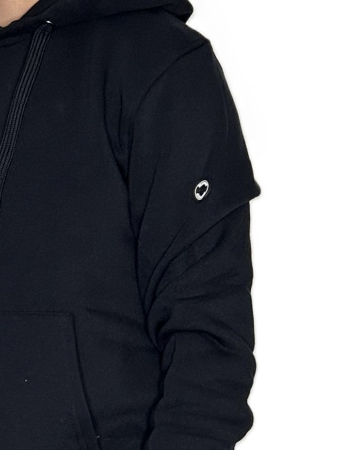 Felpa blu con cappuccio e patch gommata Markup