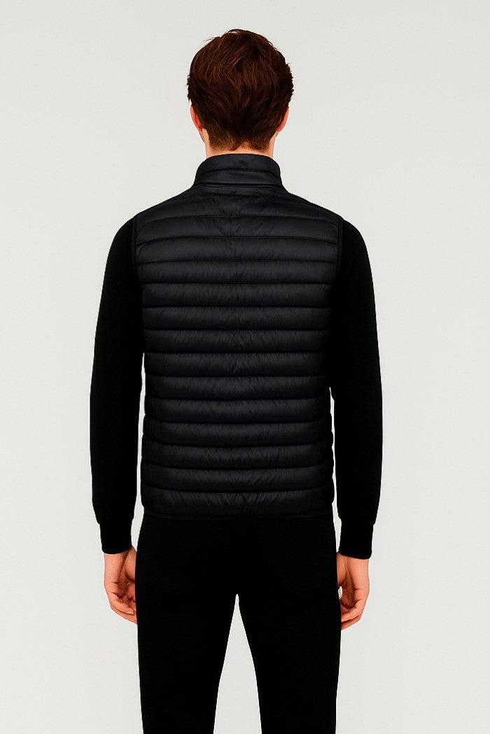 Gilet trapuntato in nylon leggero nero
