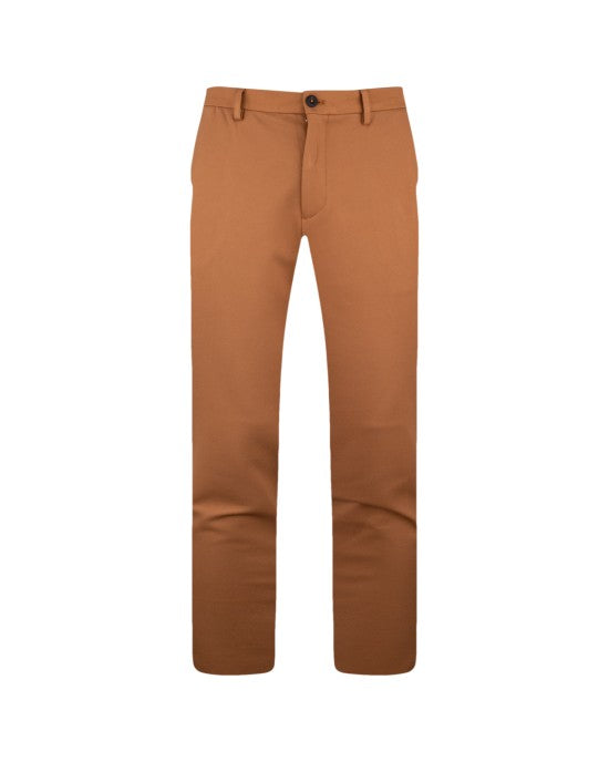 Pantaloni Cropped Carrot Cammello in Punto Milano con Vita Media