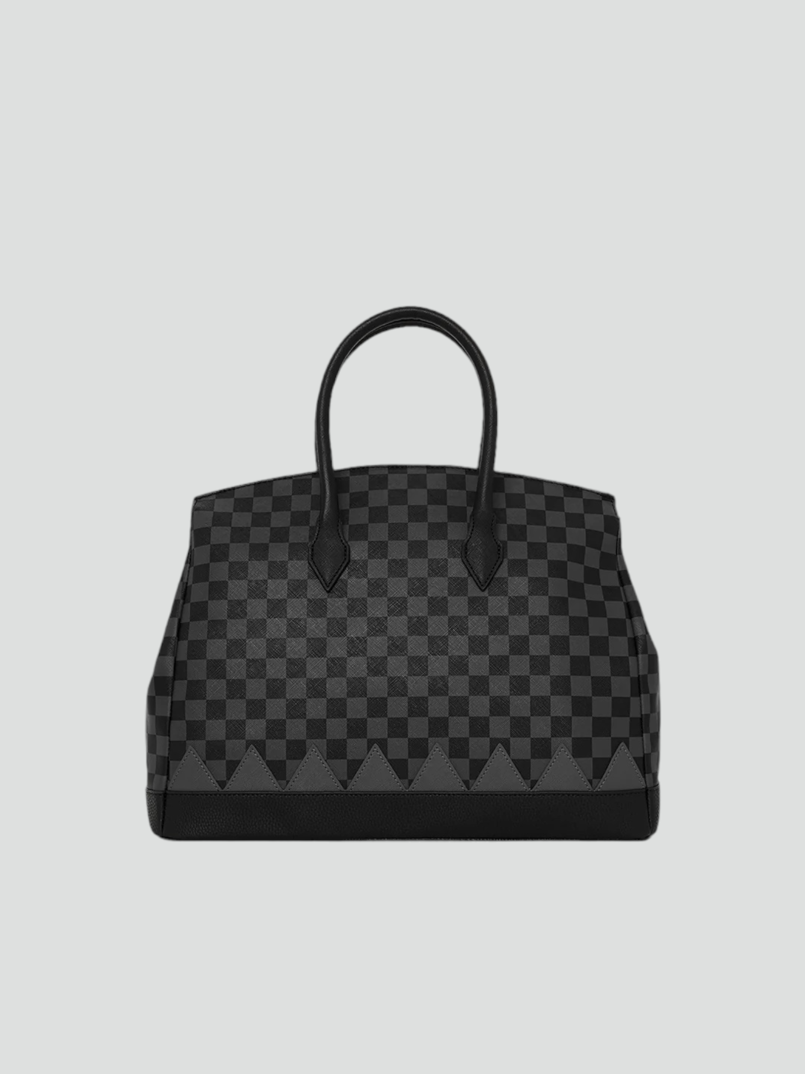 Borsa "Phantom Handbag" Nera con Motivo Shark Checkered