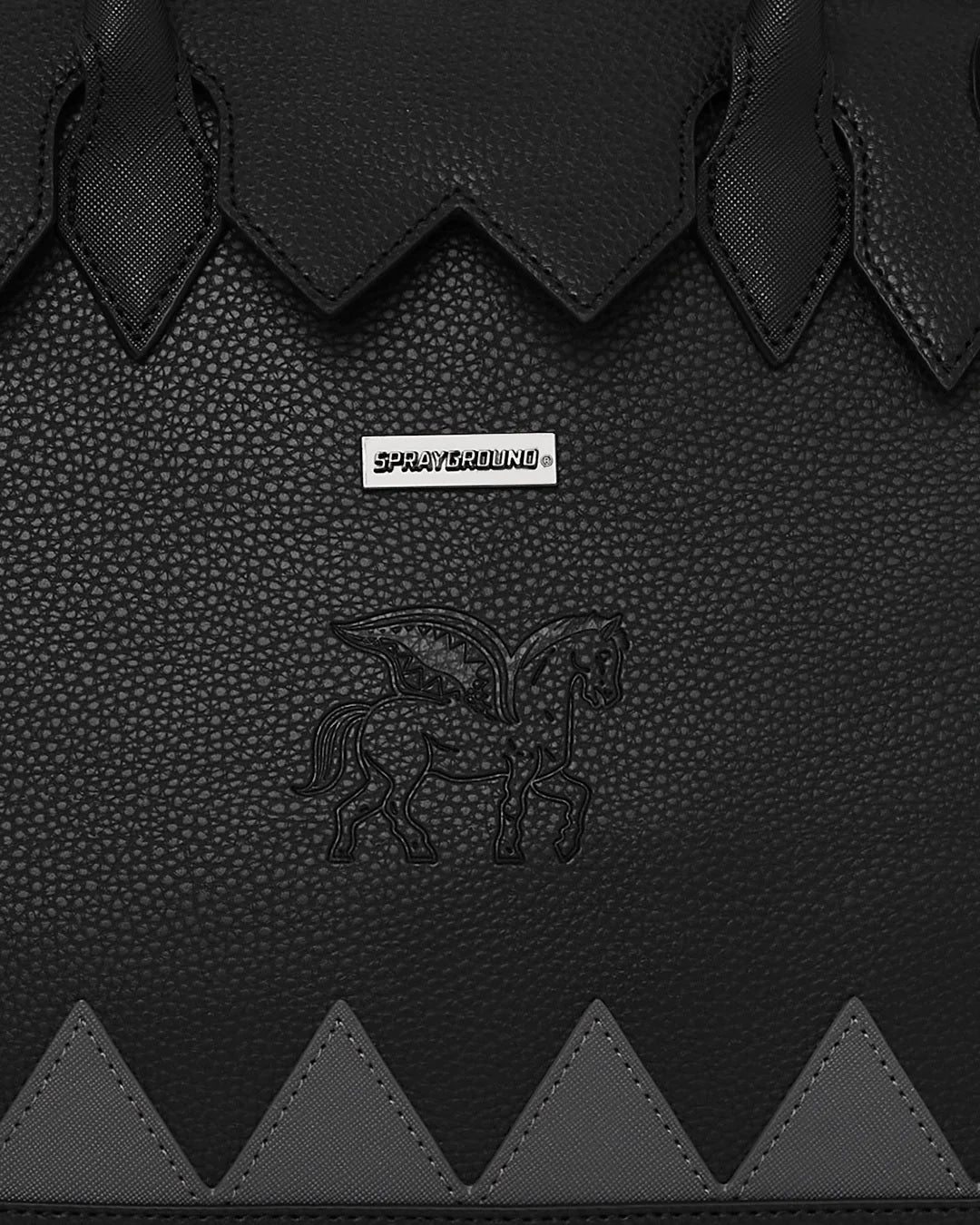 Borsa "Phantom Handbag" Nera con Motivo Shark Checkered