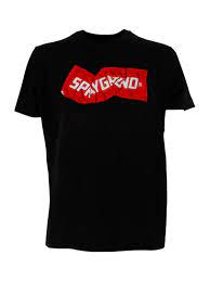 T-shirt "Crumpled" nera con Logo Sprayground Effetto Stropicciato