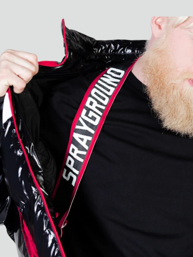 Piumino "Shark Down" Nero con Fantasia Denti Rosso/Bianco
