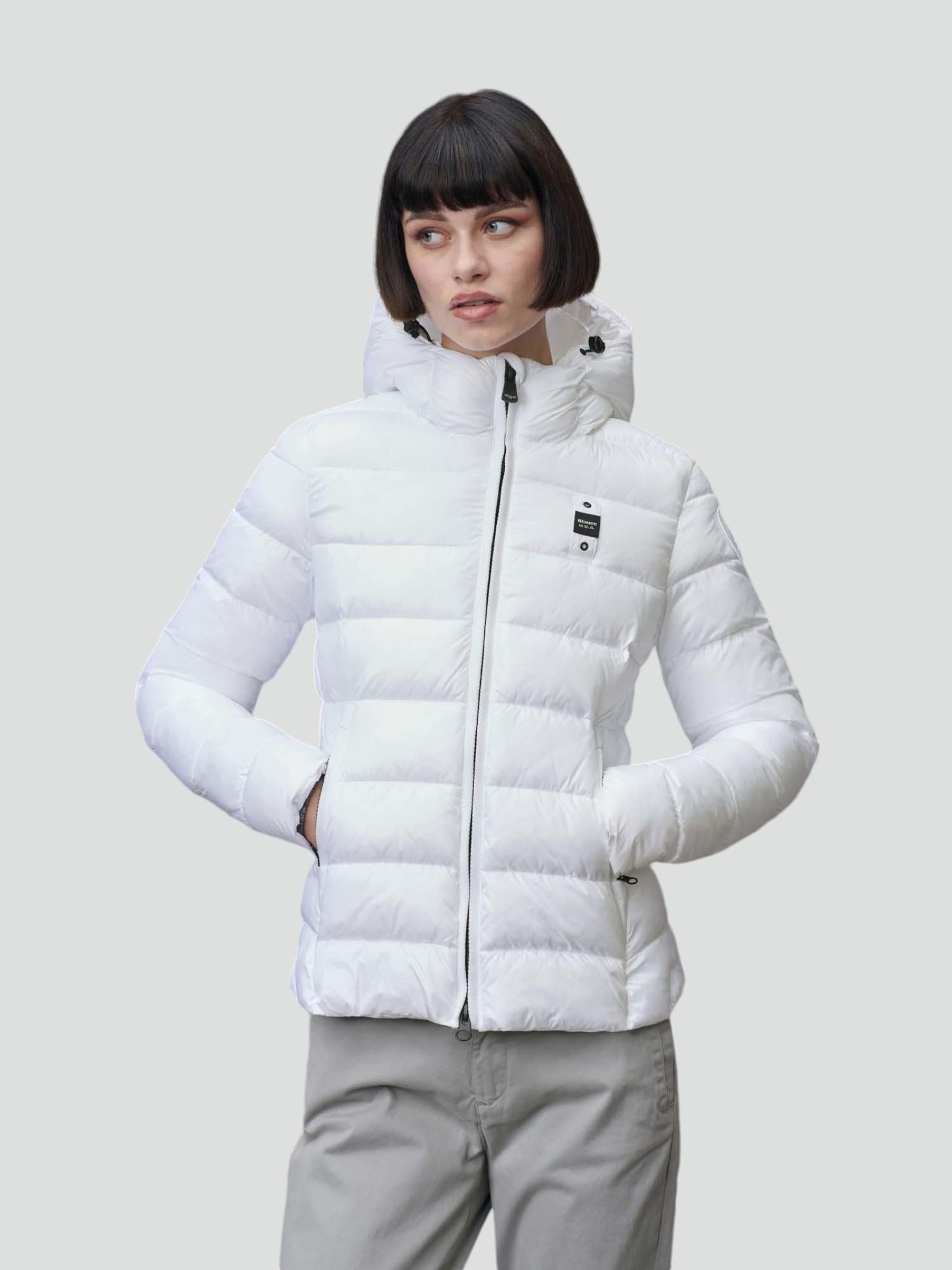 Piumino "Caroll" Bianco in Nylon Micro-Rip con Imbottitura Sorona® Aura