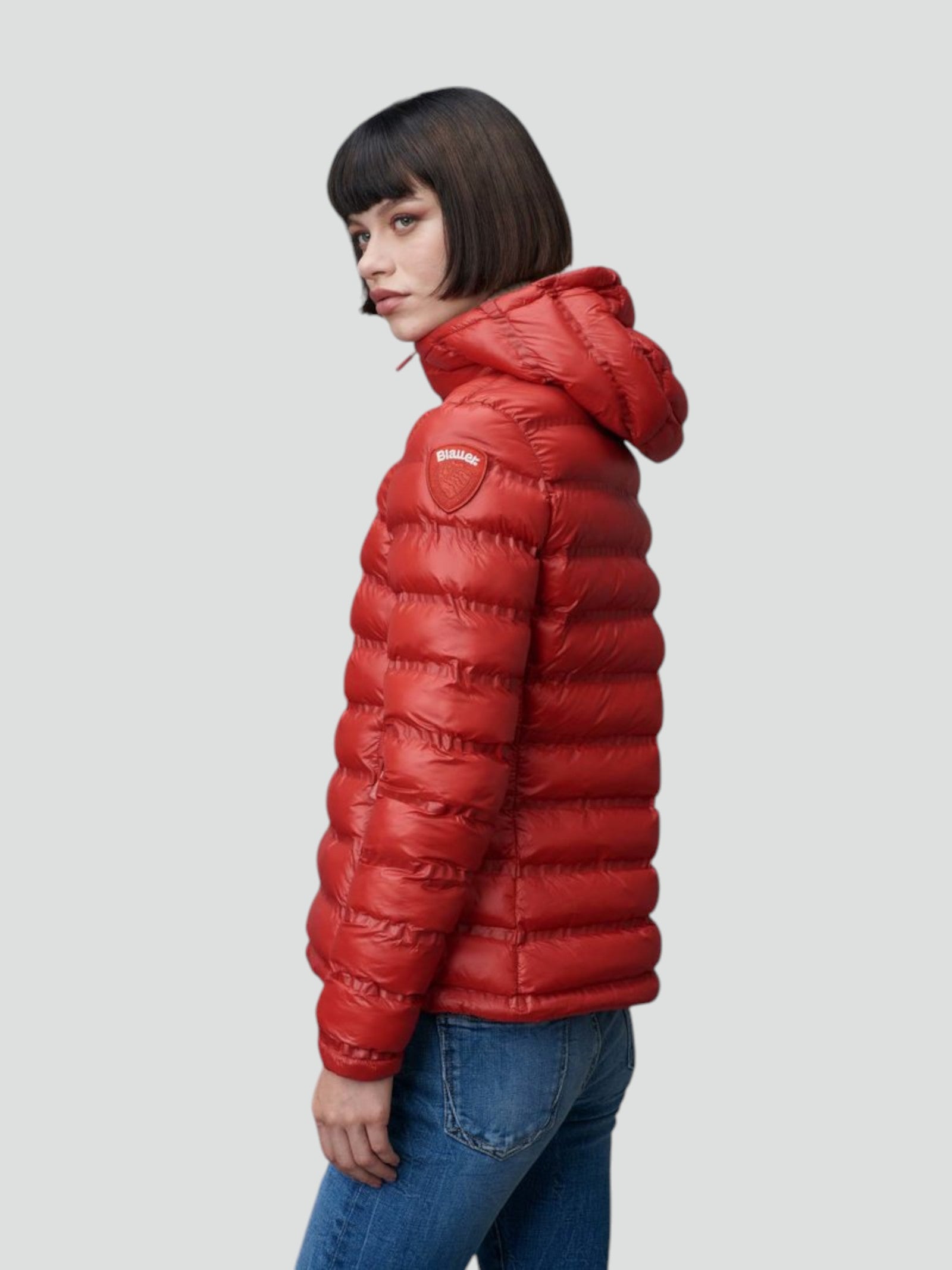 Piumino "Ellis" Rosso con Interno Beige in Nylon e Imbottitura Repreve