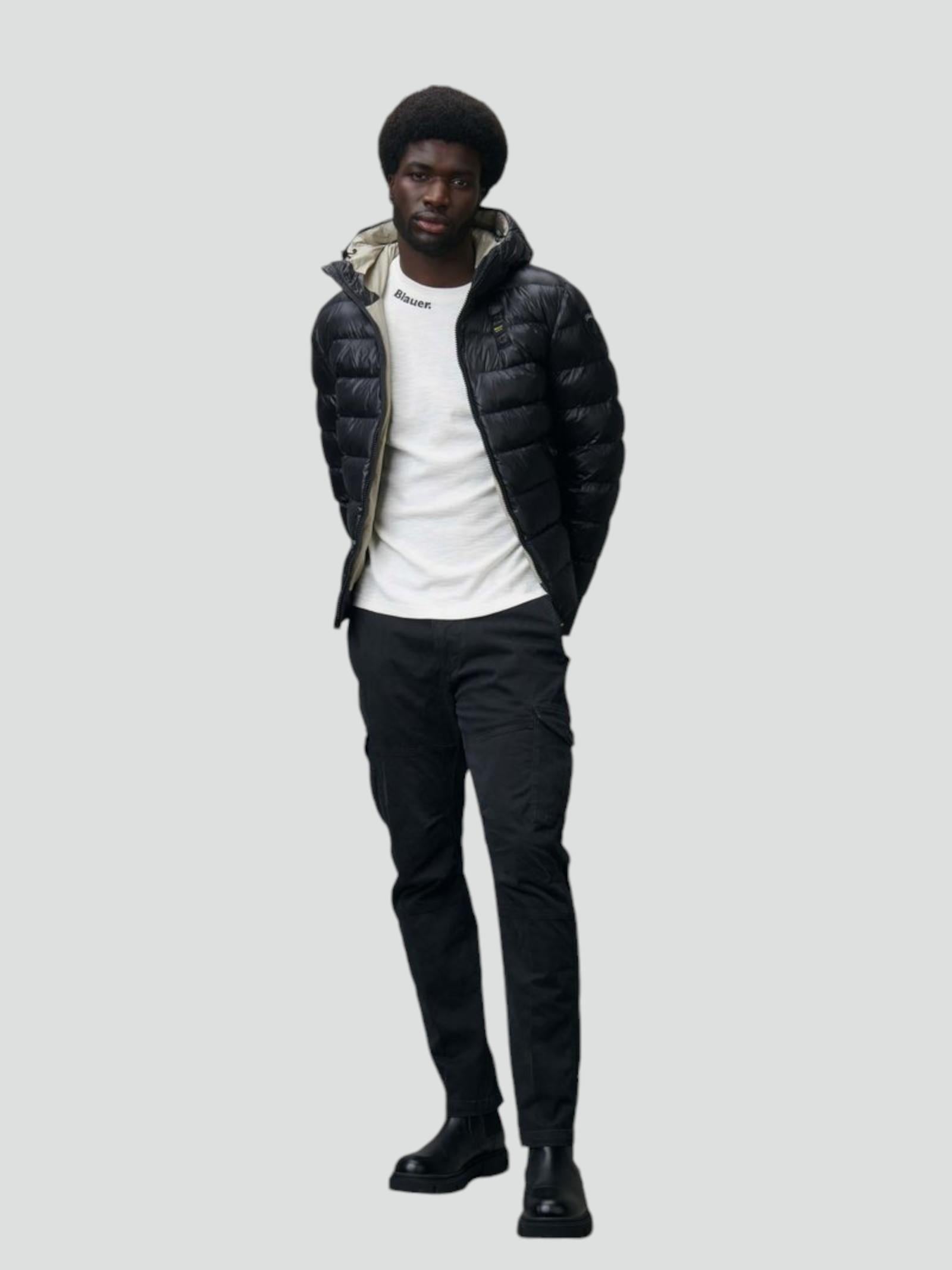 Piumino in Nylon Eco "Adams" nero con Imbottitura Sorona® Aura
