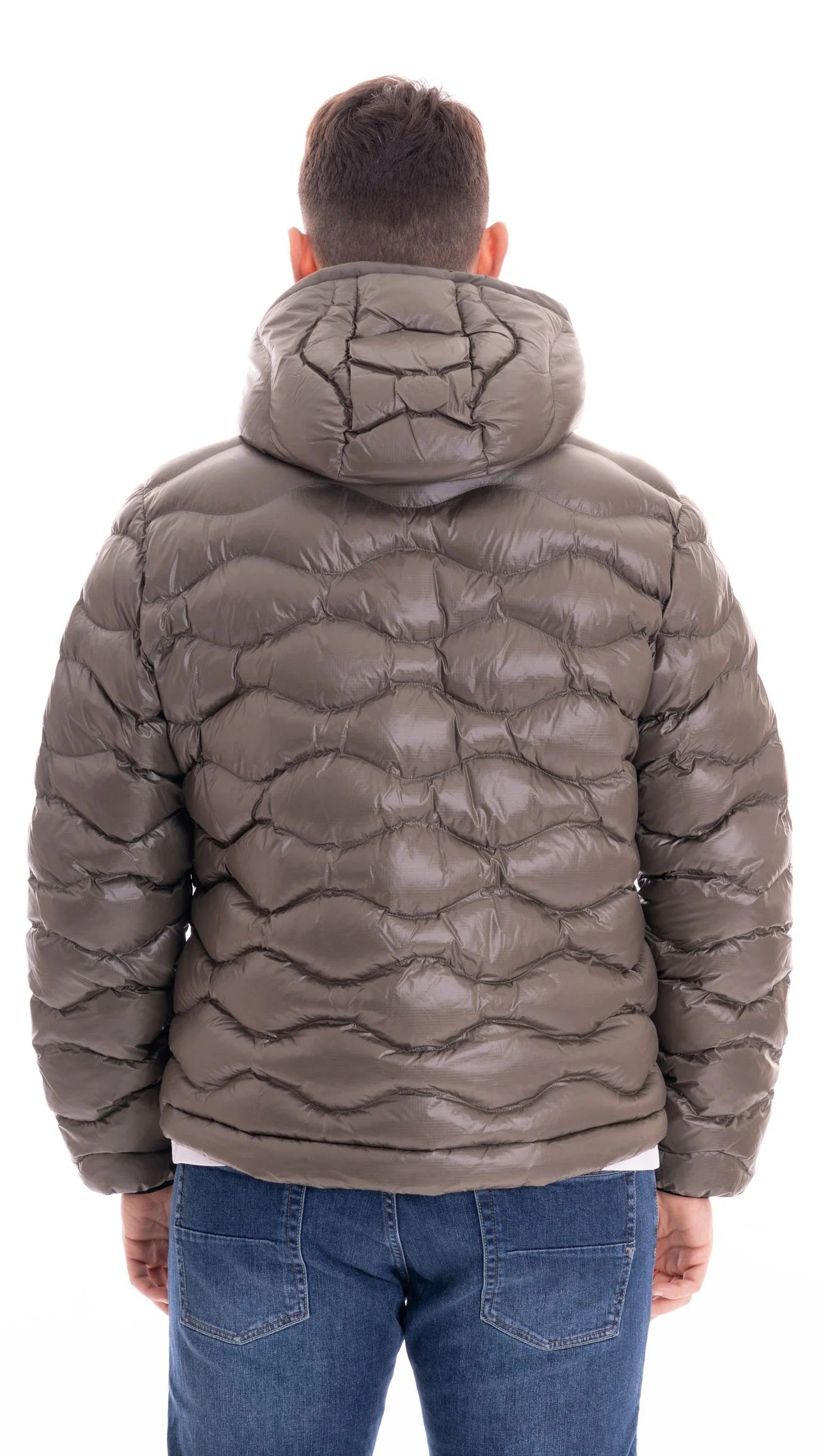 Piumino "Bryant" Color Pigna con Interno Beige e Taschino sul Petto