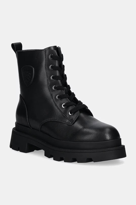 Stivali Donna "Kimmel" Neri in Pelle Stile Biker