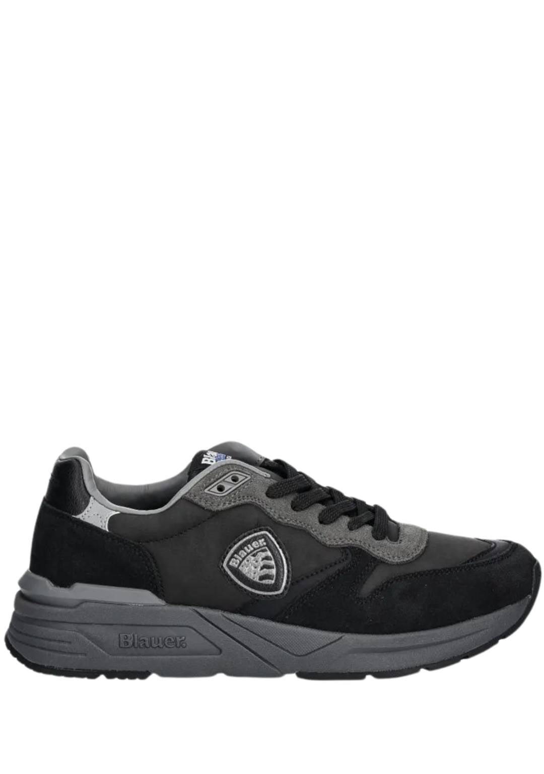 Sneakers Uomo "Ray" Nere in Pelle Scamosciata e Materiale Tecnico