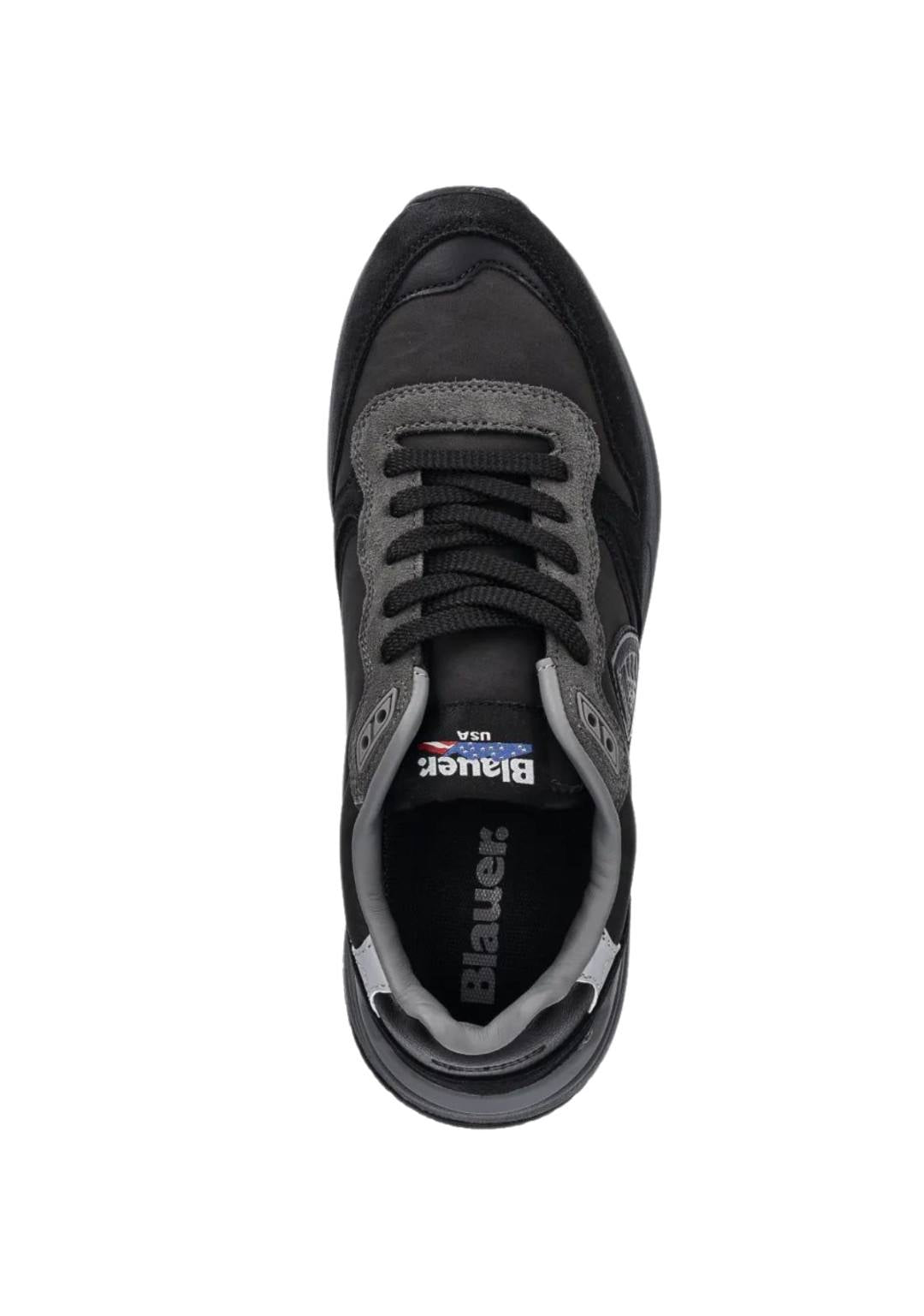Sneakers Uomo "Ray" Nere in Pelle Scamosciata e Materiale Tecnico