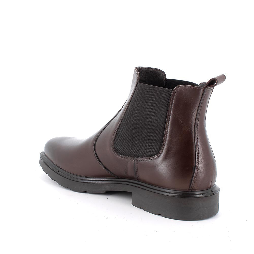 Stivaletti Beatles marrone in pelle con elastico laterale e suola estraibile