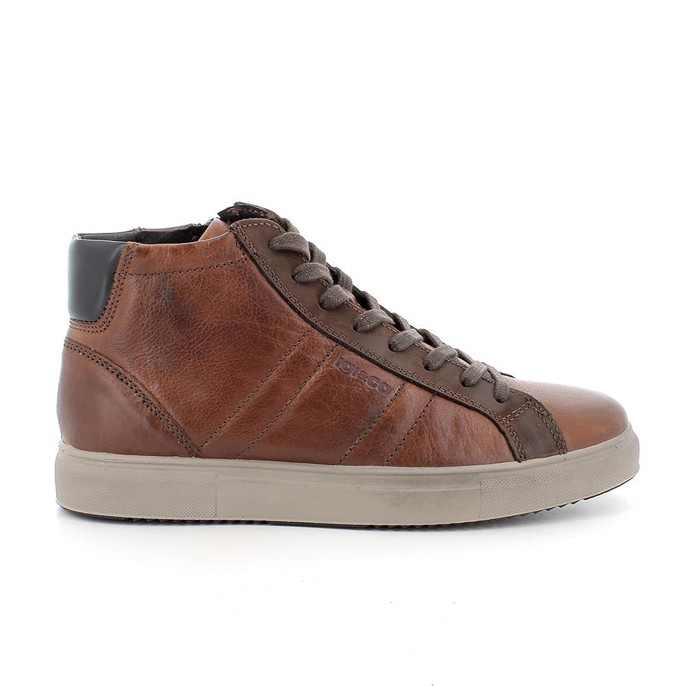 Polacchine cuoio in pelle effetto vintage con zip