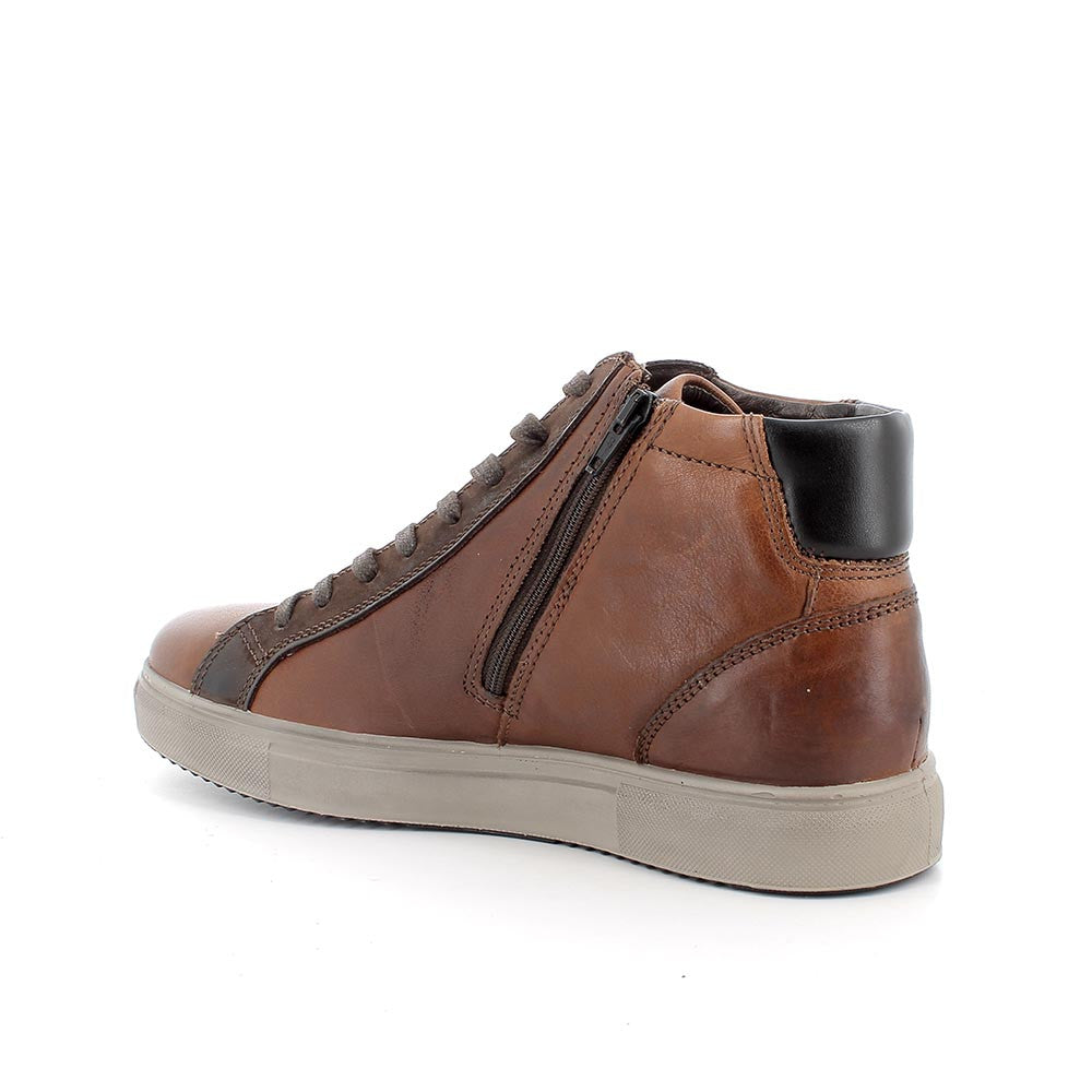 Polacchine cuoio in pelle effetto vintage con zip