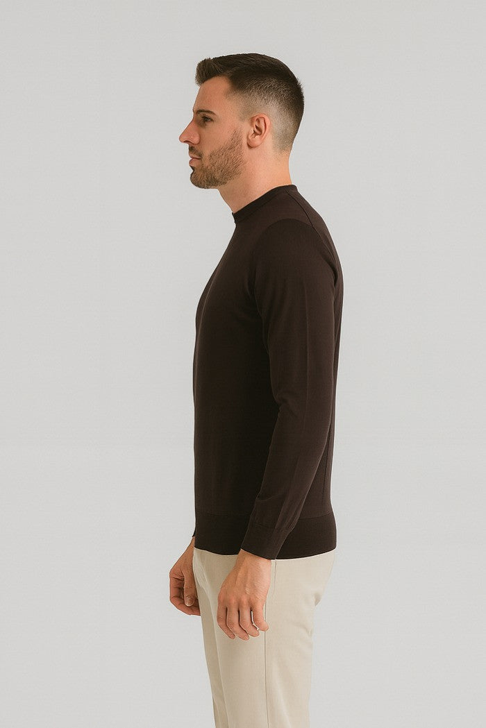 Maglia marrone moro in Misto Viscosa Silk Touch