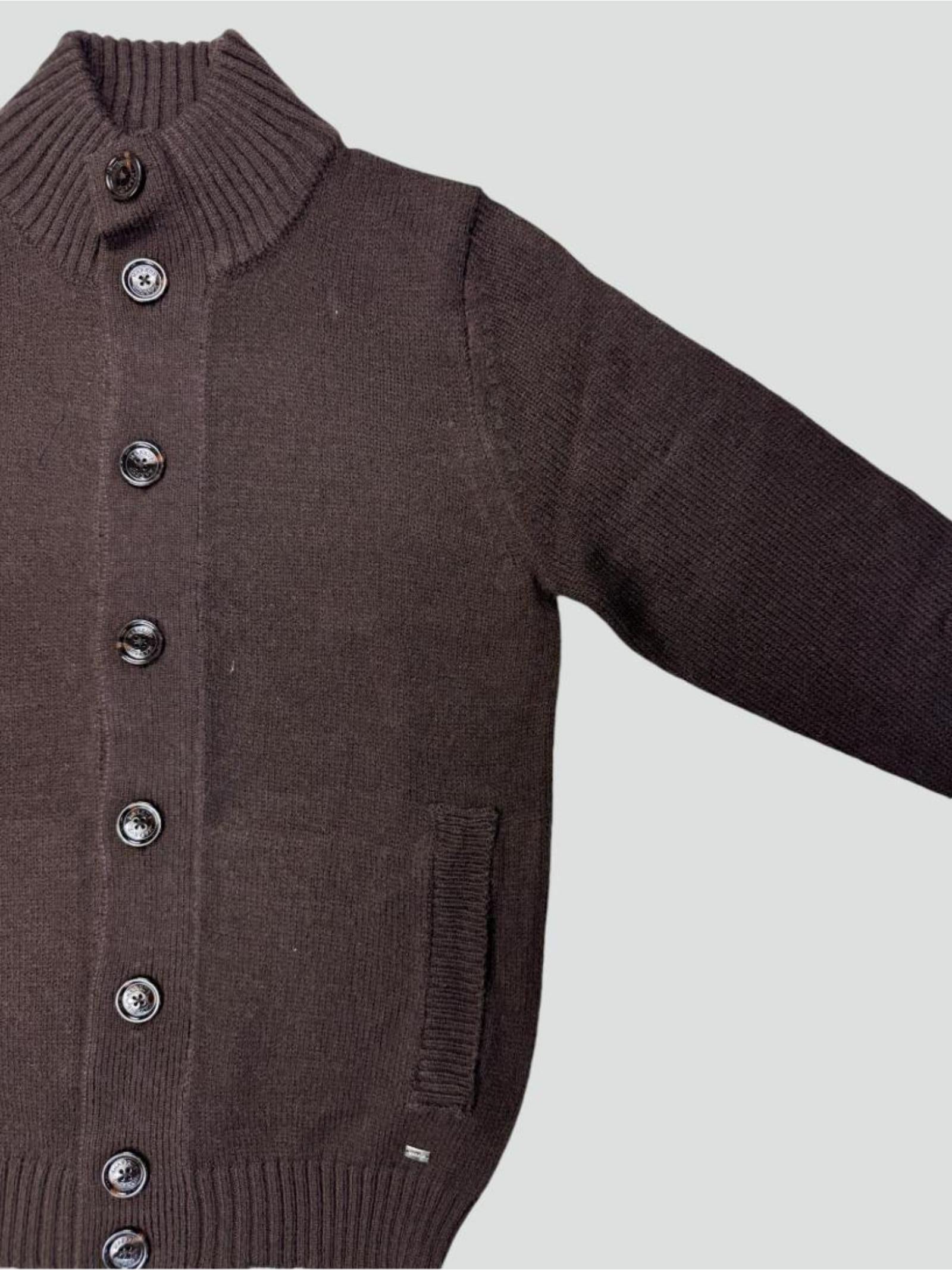 Cardigan moro con Bottoni e Tasche Frontali