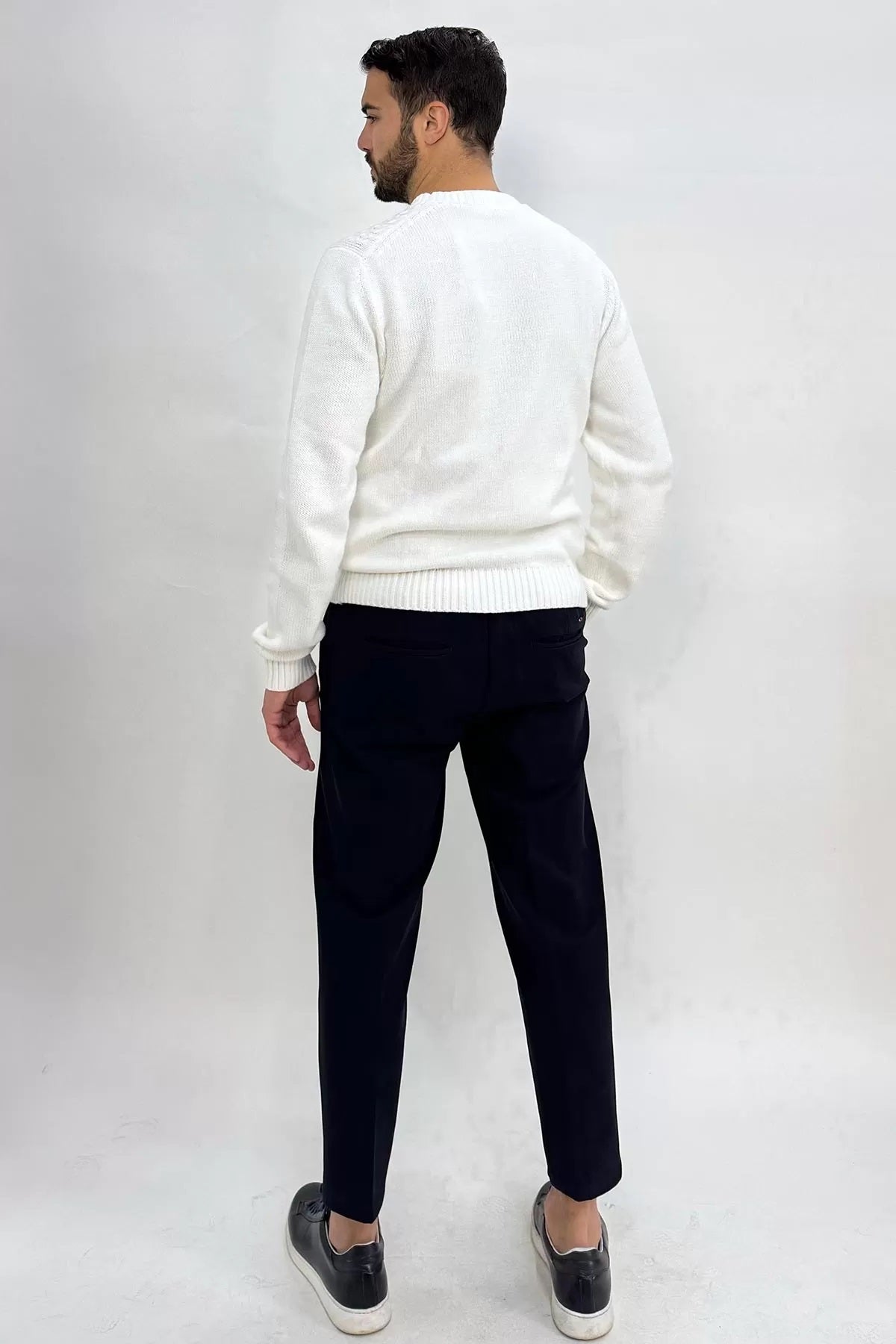 Maglione Latte Girocollo Intrecciato