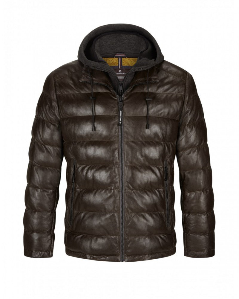 Giacca in Pelle "Callisto" Color Moro in Pelle di Pecora con Imbottitura