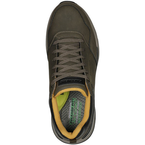 Sneakers "Benago" Oliva in Pelle con Soletta Memory Foam®