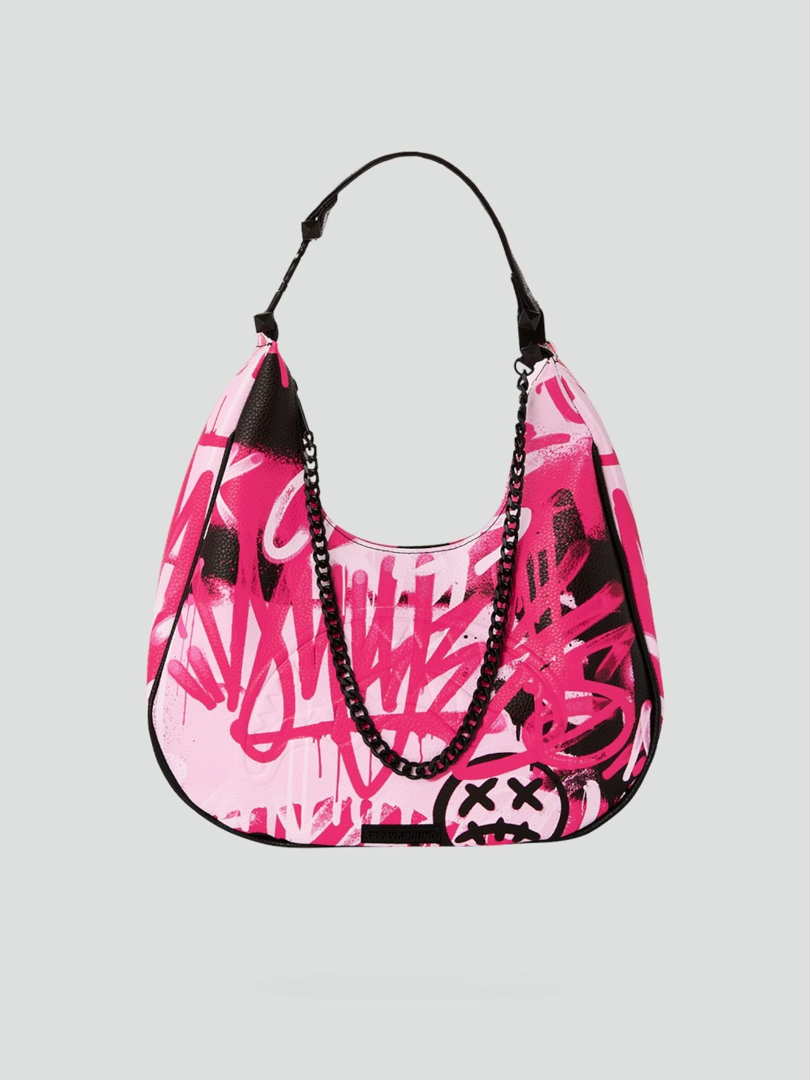 Borsa a Spalla "Pink Graff City Vice" con Stampa Graffiti Fucsia