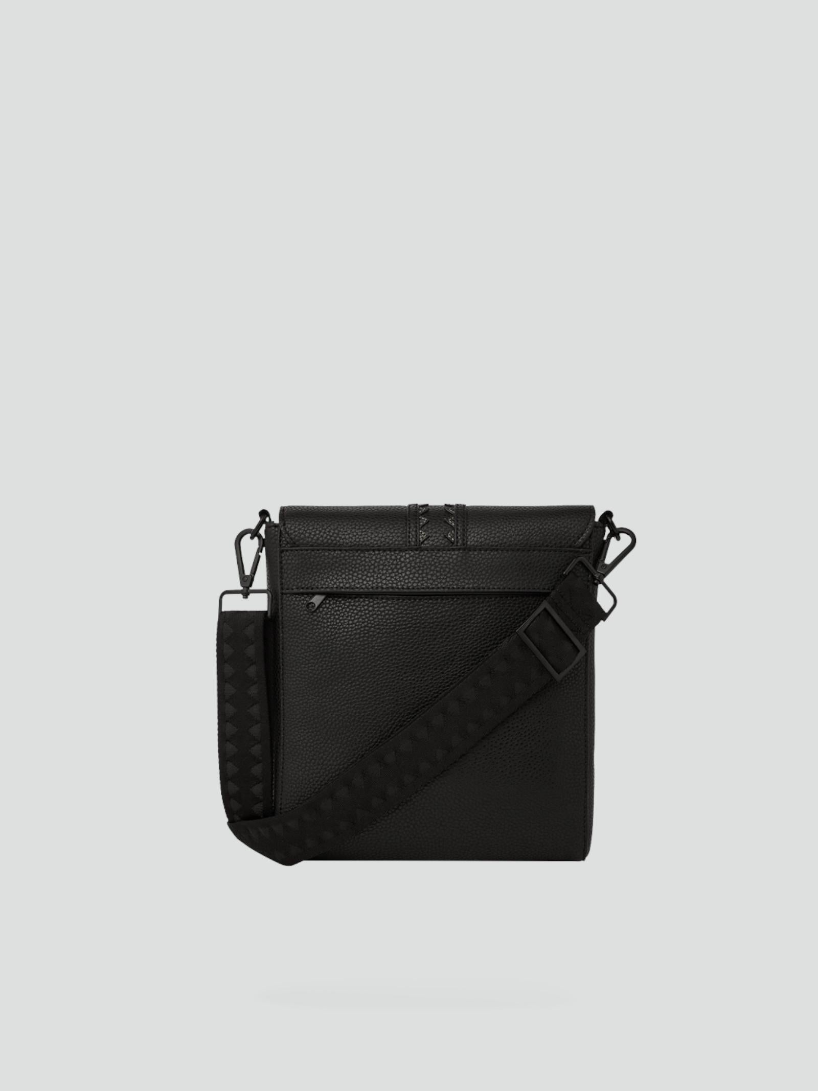 Borsa "Global Traveler" Nera in Ecopelle con Tasche Frontali