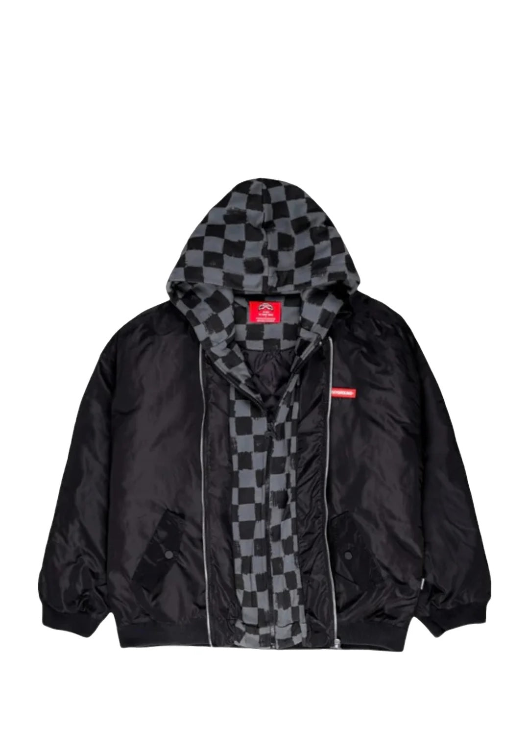 Bomber "Blind Side Grey SIP" con Cappuccio Double Layer Checkered