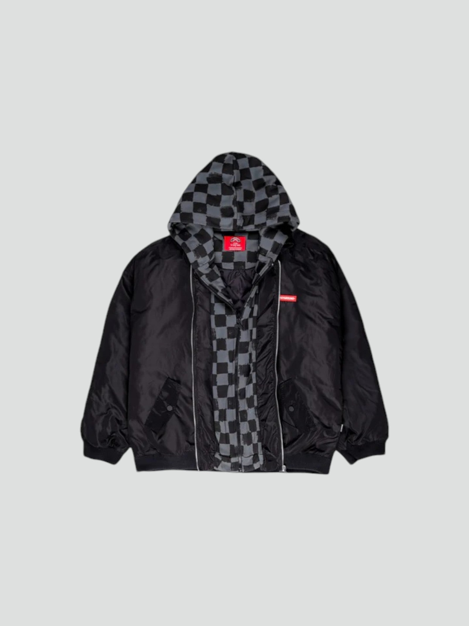 Bomber "Blind Side Grey SIP" con Cappuccio Double Layer Checkered