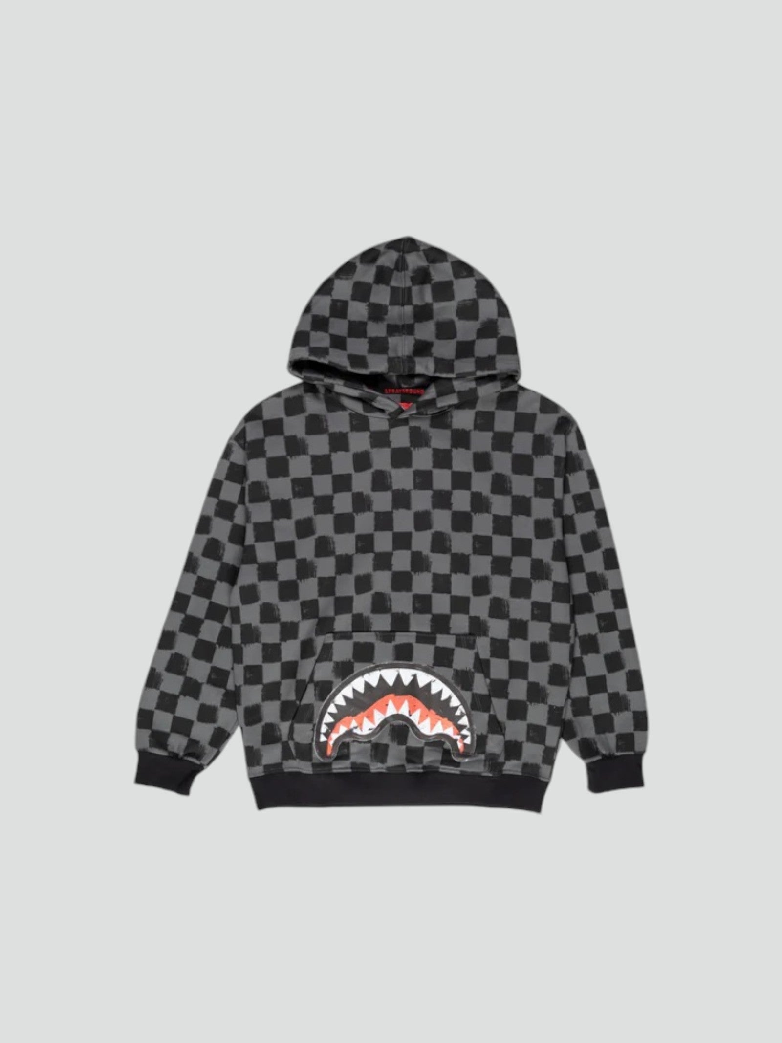 Felpa "Grey SIP Vanquish" Grigia con Pattern Checkered Shark
