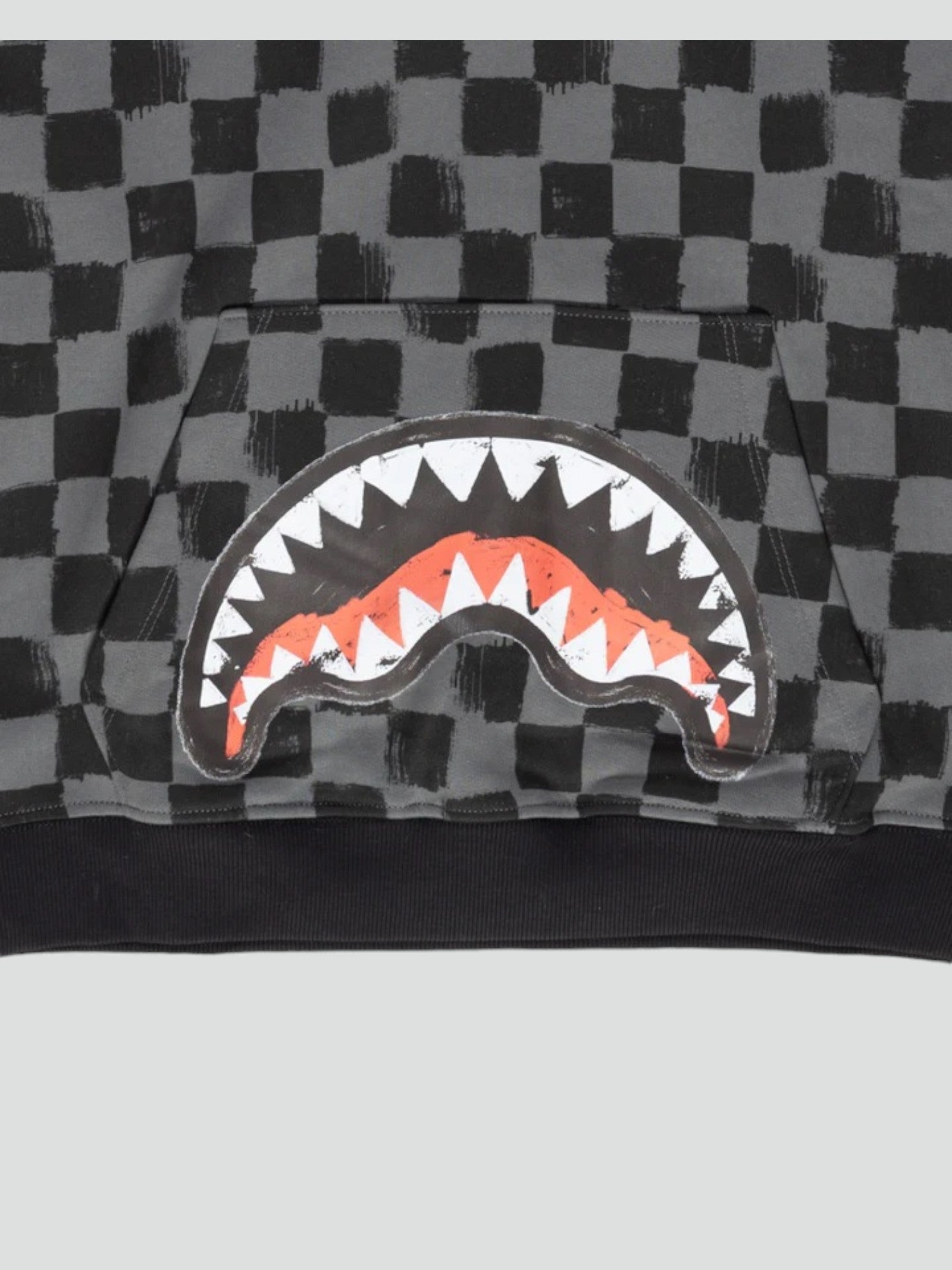 Felpa "Grey SIP Vanquish" Grigia con Pattern Checkered Shark